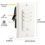 GE Push-Button Countdown Timer Switch, 5-15-30 Minute/1-2-4 Hour, ON/Off, No Neutral Wire Needed, Ideal for Lights, Exhaust Fans, Heaters, Wall Plate Included, 15318