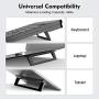 Invisible Laptop Stand, licheers Foldable Aluminum Notebook Stand for Desk, Laptop Holder Riser Compatible with Laptops, Tablets, Keyboards and More (Black)