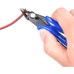 Wire Cutters, 2 pack Cutting Pliers Wire Flush Cutter Pliers Micro Wire Cutter Precision Sheer Side Cutters Pliers with Spring Rubber Handle for Electronics Jewelry Model Craft 5-Inch