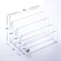 Acrylic File Organizer, Clear Folder Sorter, Desk, Office, Letter, Notebook, Electronics, Purse, Palette, Book, Holder, 4 Sections, Lucite, 9-Inch Wide x 7-Inch Deep x 7-Inch High. Acrylic File Organizer, Clear Folder Sorter, Desk, Office, Letter, Notebook, Electronics, Purse, Palette, Book, Holder, 4 Sections, Lucite, 9-Inch Wide x 7-Inch Deep x 7-Inch High.