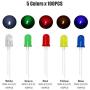 500pcs LED Diode Lights, LARSEBEI 5 Colors 5mm Light Emitting Diodes LED Assortment Kit Electronic Components, Diffused Round Light Bulb for Arduino/Experience, White Red Yellow Green Blue DIY set box 500pcs LED Diode Lights, LARSEBEI 5 Colors 5mm Light Emitting Diodes LED Assortment Kit Electronic Components, Diffused Round Light Bulb for Arduino/Experience, White Red Yellow Green Blue DIY set box