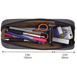 LIHIT LAB Pen Case, 9.4 x 1.8 x 3 inches, Orange (A7552-4)