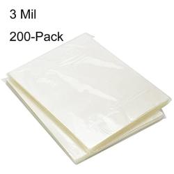 BESTEASY 3 Mil Clear Letter Size Thermal Laminating Pouches, 8.9 x 11.4, Pack of 200