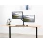 VIVO Dual Monitor Arm Mount for 17 to 32 inch Screens - Pneumatic Height Adjustment, Full Articulating Tilt, Swivel, Heavy Duty VESA Stand with Desk C-clamp and Grommet Option STAND-V002K