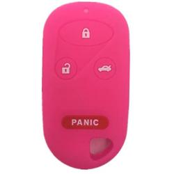Ezzy Auto Hot Pink Silicone Rubber Key Fob Case Key Cover Key Jacket Skin Protector fit for Honda Accord CR-V Civic Acura TL RL CL
