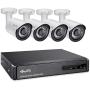 Kingkong Smart 5 in 1 Home Security Camera System Outdoor 4CH DVR Recorder with 4pcs 1080P CCTV Cameras, 3.6mm Lens, IP67 Weatherproof, 98ft Night Vision, Motion Alert (White)