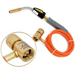 AOUSTHOP Gas Self Ignition Turbo Torch With Hose Solder Propane Welding Torch For HVAC Plumbing 4 Adjustable Temperature & Flame