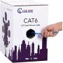 CAT6 Plenum Cable 1000ft (CMP) | Easy to Pull Fluke Tested Plenum Rated Wire | 23AWG Solid 550MHz, 4Pair 10Gigabit UTP Internet Cable, Available in Multi Colors (Blue)