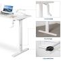 DEVAISE Adjustable Height Standing Desk, 47 inch Sit to Stand Up Desk Workstaion with Crank Handle for Office Home, White