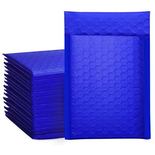Metronic 50Pcs Poly Bubble Mailers, 4X8 Inch Padded Envelopes Bulk #000, Bubble Lined Wrap Polymailer Bags for Shipping/ Packaging/ Mailing Self Seal Royal Blue (Inside Size: 4x7'')