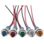 FICBOX 5Pcs LED Indicator Light 6MM 12V Metal Waterproof Signal Lamp with Wire for Car Truck Boat (White)