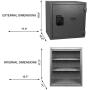 AEGIS 1.74 CF Fireproof Safe Electronic Security Box- Safe and Lock Box with Keypad Lock and Keys for Money Jewelry Passport Home Office Hotel,Battery Included