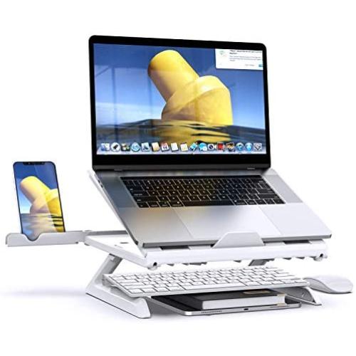 Laptop Stand, Multi-Angle Laptop Stand Riser, Foldable Desktop Notebook Holder Mount, Adjustable Eye-Level Ergonomic Design, Portable Laptop Riser for Computer PC Tablet Phone, EURPMASK