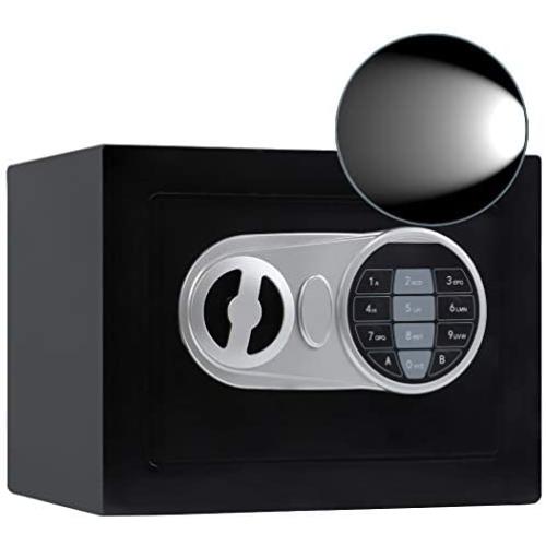 Sdstone Security Safe Box with Induction Light,Electronic Digital Securit Safe with Keypad, Wall or Cabinet Anchoring Design -Protect Cash Money, Jewelry, Passports-for Home, Business ，0.23 Cubic Feet