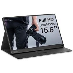 Lasitu Ultrathin&Ultralight Portable Monitor 15.6 Inch Full HD 1080P USB C Monitor with Type-C/HDMI Portable Screen for Laptop Mac PC Phone Xbox PS4 Switch, Smart Case & Screen Protector Included