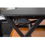 Rocelco 32'' Height Adjustable Standing Desk Converter - Sit Stand Computer Workstation Riser - Dual Monitor Retractable Keyboard Tray Gas Spring Assist - Black (R EADRB2)