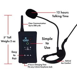 Arbitro Push to Talke Headset ONLY - for Referees, Motorcycles, Hunters, ATV Trail Rides, Wedding Coordinators, Back Country Skiers and Stage Crews (1 Push to Talk)