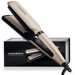 Magnifeko Tourmaline Ceramic Ionic Flat Iron Hair Straightener Dual Voltage with Digital led Display