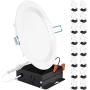 Sunco Lighting 16 Pack 6 Inch Slim LED Downlight, Baffle Trim, Junction Box, 14W=100W, 850 LM, Dimmable, 3000K Warm White, Recessed Jbox Fixture, IC Rated, Retrofit Installation - ETL & Energy Star