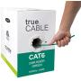trueCABLE Cat6 Riser (CMR), 1000ft, Green, 23AWG 4 Pair Solid Bare Copper, 550MHz, ETL Listed, Unshielded Twisted Pair (UTP), Bulk Ethernet Cable