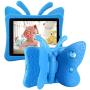 Tading iPad 10.2 Case 2020, iPad 7th Generation Case for Kids, Cute Butterfly Shockproof EVA Foam Super Protection Kid Proof Protective Stand Cover for iPad 10.2 Inch 2019 7th 2020 8th Gen - Blue
