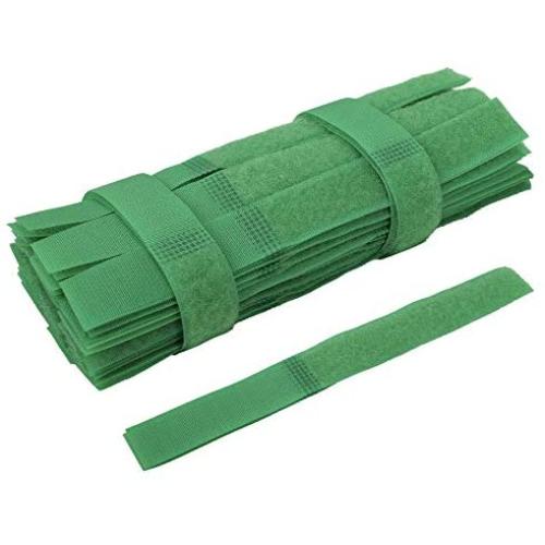 KOOWIN 60 PCS 7 x 3/4 Inch Reusable Fastening Cable Ties Green Nylon Straps Strips Wire Organizer Cord Rope Holder Under Desk Cable Management Wraps Cord Wire Organizer for Home Office