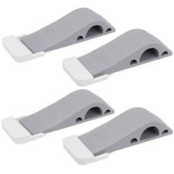 Wundermax Door Stopper Rubber Door Stop Wedge Security Door Stops with Door Holder Rubber Door Stoppers Works On All Floor Types and Carpet Heavy Duty Door Jam (4 Pack Grey)