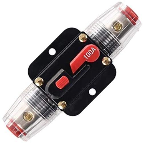 YMHTD 100A Reset Fuse 20-150AMP Inline Circuit Breaker Reset Fuse Holder for Car Audio Marine Boat Inverter Replace Fuses 12V-24V DC Breaker Switch Overload Protection Fuse