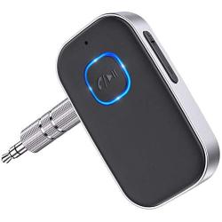[2021 Upgraded] COMSOON Bluetooth 5.0 Receiver for Car, Noise Cancelling Bluetooth AUX Adapter, Bluetooth Music Receiver for Home Stereo, Wired Headphones, Hands-Free Calls(16H Battery Life/Dual Link)