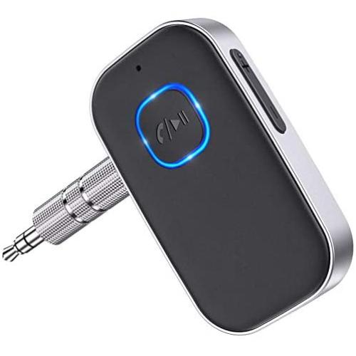 [2021 Upgraded] COMSOON Bluetooth 5.0 Receiver for Car, Noise Cancelling Bluetooth AUX Adapter, Bluetooth Music Receiver for Home Stereo, Wired Headphones, Hands-Free Calls(16H Battery Life/Dual Link)
