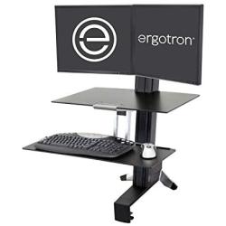 Ergotron - WorkFit-S Dual Sit-Stand Workstation with Worksurface - for Tabletop, Black