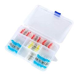 120PCS Solder Seal Wire Connectors Kit-Heat Shrink Butt Connectors-Waterproof Wire Connectors for Marine Automotive Aircraft Boat Truck Stereo Wire Joint (Medium-120PCS)
