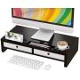 Monitor Stand Riser with Drawer - Desk Shelf Organizer Keyboard Storage Black 22'' x 10.6'' x 4.7''