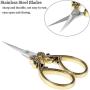 BIHRTC Small Crafting Scssors 4.5 Inch Stainless Steel Sharp Tip Sewing Scissors Embroidery Scissors DIY Tool Dressmaker Shears Scissor for Sewing Needlepoint Artwork Crochet Stitch Gold Scissors