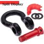 TYT Shackles 3/4'' D Ring Shackle 2 Pack kit, 10500lbs Break Strength Black Snatch Block, with Red 7/8'' Screw Pin and Shackle Isolator & Washers Kit for Tow Strap Winch Off Road Jeep Vehicle Recovery