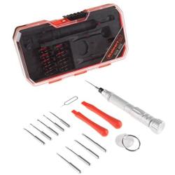 Electronic Repair Tech Tool Kit-15 Piece Set with Precision Screwdriver, Bits, Suction Cup and More For Repairing Cell Phone/Tablet/Laptop By Stalwart