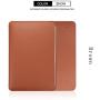 PINHEN Laptop Sleeve Compatible for MacBook Air 13 Inch 2018 2019 - Premium PU Leather Protective Case for MacBook Air 13 A1932 /MacBook Pro 13 A1989 A2159 (Brown)