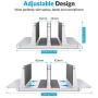 [Updated Dock Version] Vertical Laptop Stand, OMOTON Double Desktop Stand Holder with Adjustable Dock (Up to 17.3 inch), Fits All MacBook/Surface/Samsung/HP/Dell/Chrome Book (Silver)
