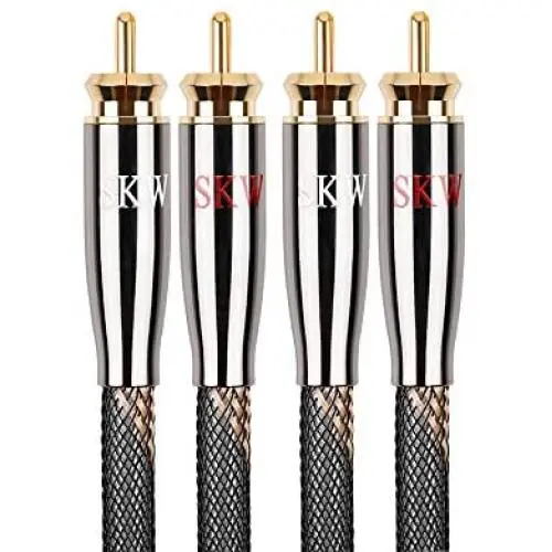 SKW Audiophiles RCA Cable, 2RCA Male to 2RCA Male HiFi System Subwoofer Converter Adapter with Diameter 7mm(16.4ft/5M,Black,Nylon) SKW Audiophiles RCA Cable, 2RCA Male to 2RCA Male HiFi System Subwoofer Converter Adapter with Diameter 7mm(16.4ft/5M,Black,Nylon)