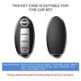 ELOHEI for Nissan Key Fob Cover, for Nissan Altima Maxima Rogue Armada Pathfinder, Infiniti (3 4 5-Button) Premium Soft TPU Full Cover Protection Smart Remote Keyless Key Fob Case (Silver)