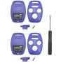 Horande Replacement Keyless Entry Key Fob Cover Shell fit for Honda 2003-13 Accord 2005-2006 CR-V Ridgeline Civic Fit Odyssey Key Fob Case Shell 3+1 Buttons (Blue+Blue)