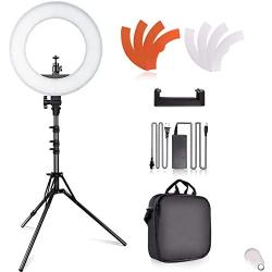 Ring Light Kit, SAMTIAN 14 Outer Selfie LED Ringlight with Stand 180° Dimmable Live Streaming Lighting Remote, Carrying Bag for Camera,Phone,YouTube,TikTok,Makeup,Video Recording
