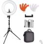 Ring Light Kit, SAMTIAN 14 Outer Selfie LED Ringlight with Stand 180° Dimmable Live Streaming Lighting Remote, Carrying Bag for Camera,Phone,YouTube,TikTok,Makeup,Video Recording