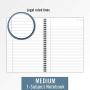 Side Bound Guided Business Notebook, 7 1/2 x 9 1/2, Metallic Silver, 80 Sheets