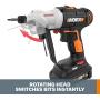 WORX WX176L.1 Switchdriver 2-in-1 Cordless Drill and Driver with Rotating Dual Chucks and 2-Speed Motor with Precise Electronic Torque Control Kit (67 Piece)