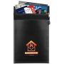 MoKo Fireproof Money & Document Bag, Fire & Water Resistant Envelope Holder, Protect Your Valuables, Documents, Cash, Jewelry, Zipper Closure for Maximum Protection - Black