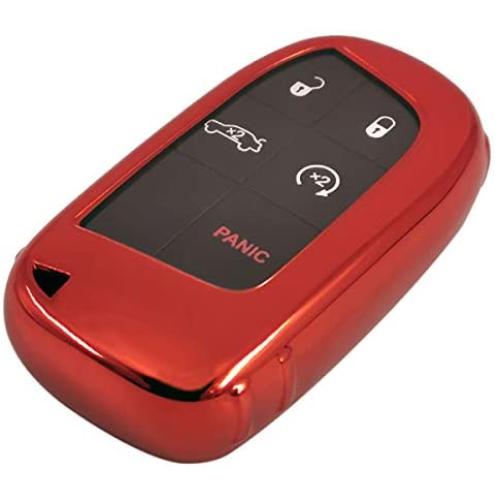 Coolbestda Soft TPU Key Fob Case Cover Keyless Entry Jacket Protector for 2019 Dodge Durango GT Charger Challenger Jeep Grand Cherokee Compass Renegade Dart Journey Chrysler 300 Ram Fiat