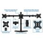 Mount-It! Triple Monitor Stand | 3 Monitor Stand Fits 19 20 21 22 23 24 Inch Computer Screens | Free Standing Base | Three Heavy Duty Full Motion Adjustable Arms | VESA Compatible