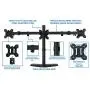 Mount-It! Triple Monitor Stand | 3 Monitor Stand Fits 19 20 21 22 23 24 Inch Computer Screens | Free Standing Base | Three Heavy Duty Full Motion Adjustable Arms | VESA Compatible