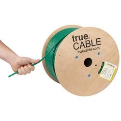 trueCABLE Cat6A Riser (CMR), 1000ft, Green, 23AWG 4 Pair Solid Bare Copper, 750MHz, ETL Listed, Unshielded Twisted Pair (UTP), Bulk Ethernet Cable